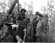 At work on the Southern swamp (From left: Andreev, Longo, Galli, Serra, Vasiliev).